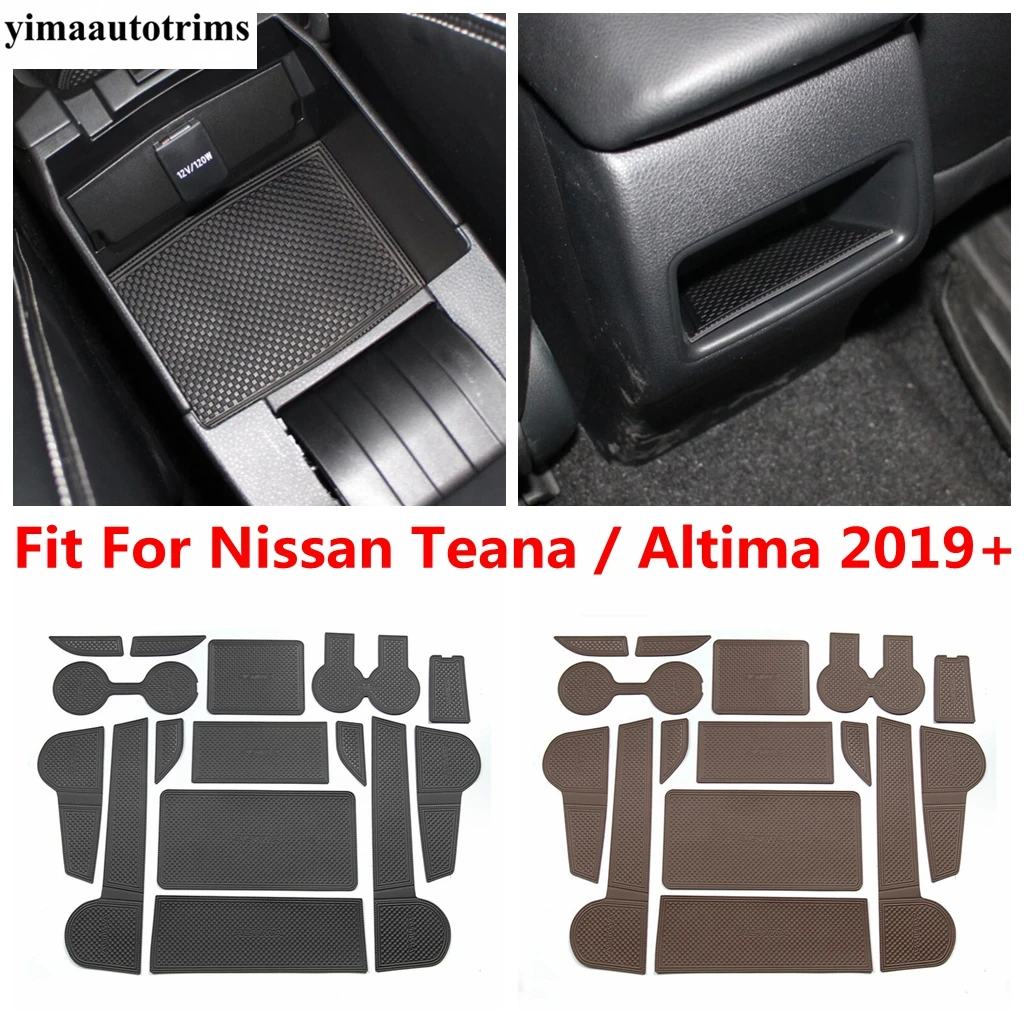 Врата на Мат от Изкуствена кожа За Nissan Teana/Altima 2019-2023, Автомобилни Аксесоари, поставка за Чаши За съхранение, Слот, Противоскользящий Подложка За Интериора0