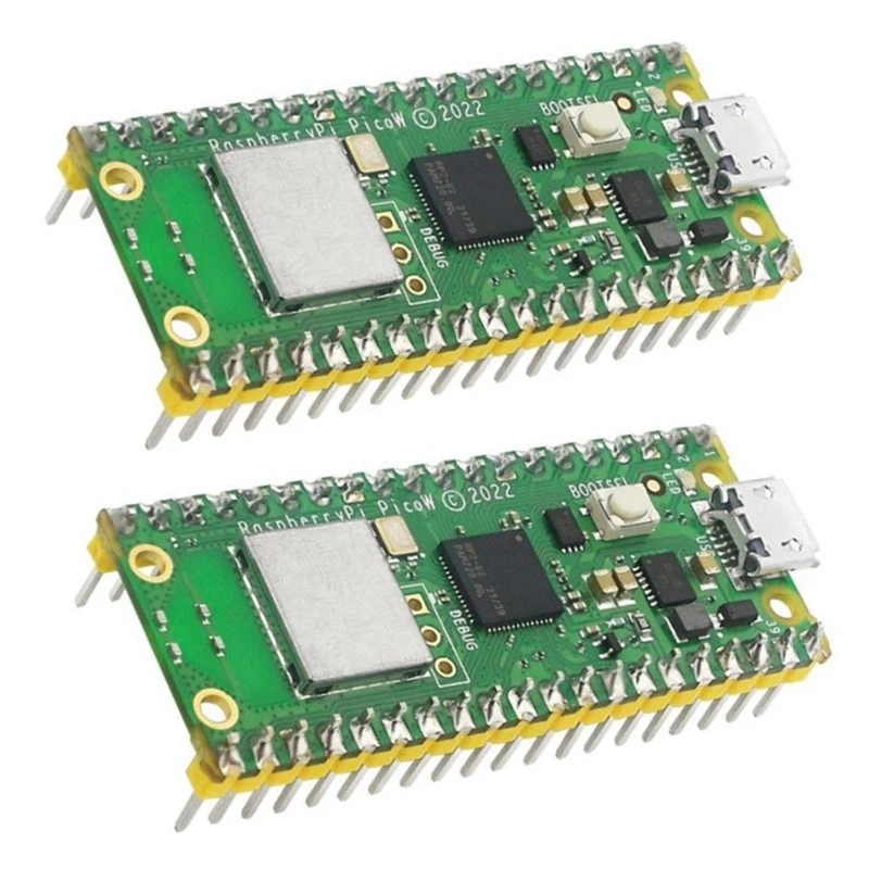 2 бр. за Raspberry Pi Pico W с безжичен модул Wi-Fi, dual-core ARM Cortex MO + RP2040, такса за разработване на микроконтролера0
