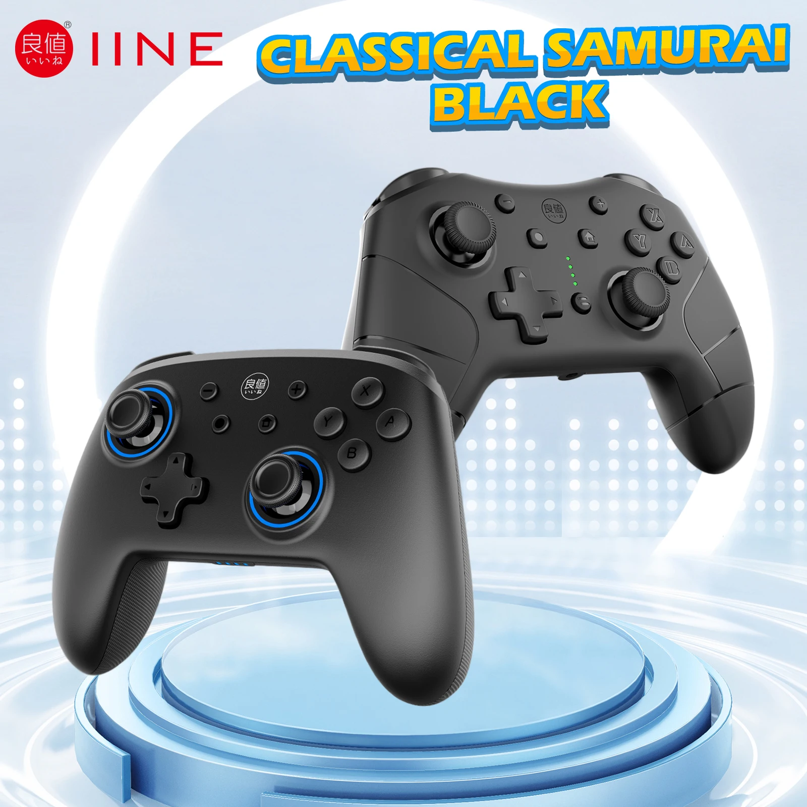 Контролер IINE Samurai Black Wake Up Wireless Bluetooth Auto-Fire Pro, който е съвместим с контролера на Nintendo Switch1
