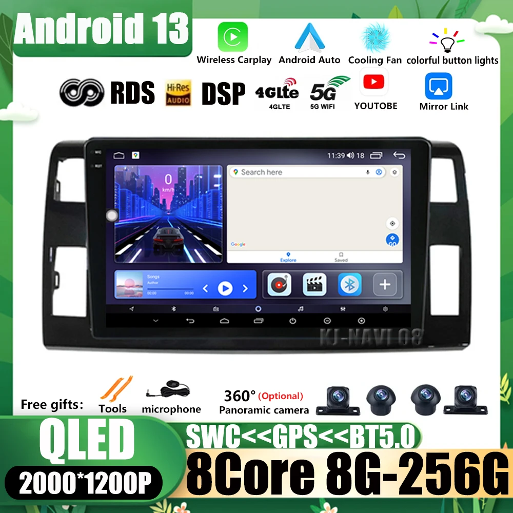 Android 13 за Toyota Previa 2006-2019 Carplay авто радио мултимедиен плейър GPS Навигация стерео DSP BT0