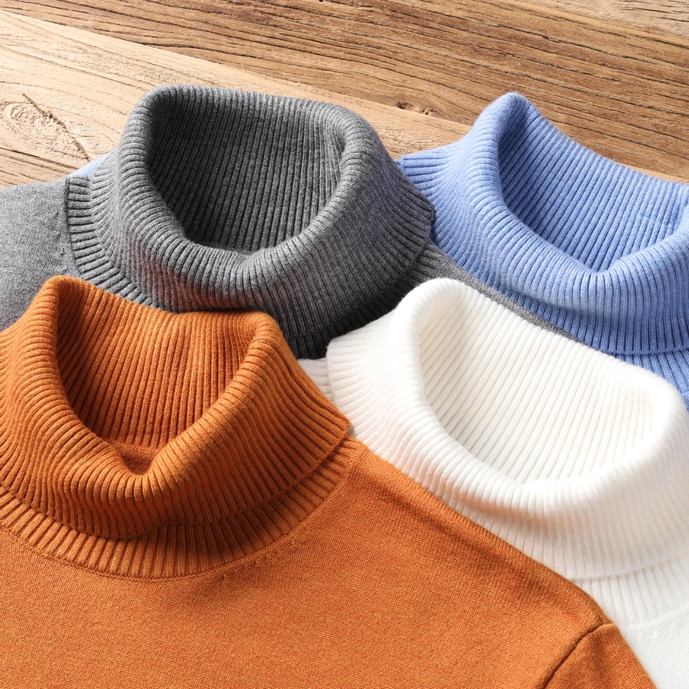 2022 Новият есенно-зимния мъжки топъл пуловер с висока воротом, висококачествен и модерен случайни удобен пуловер, дебел пуловер, мъжки марка0