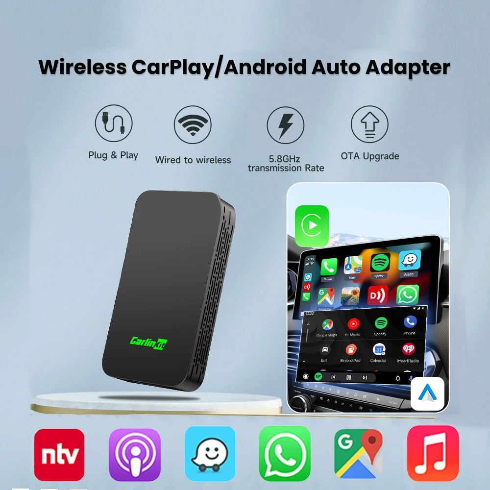 Авто 2air Apple CarPlay Мини Безжичен Адаптер Android USB Автоматичен Ключ 2 в 1 за Toyota, Mazda, Nissan, Citroen, Audi Benz Ford Kia0