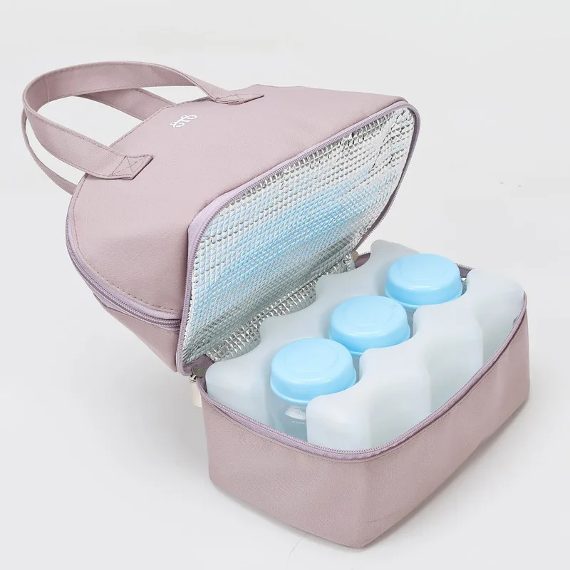 Детска чанта за обяд, двуслойни водоустойчив холщовые чанти за обяд за жени, преносима однотонная чанта-тоут, термоизоляционная чанта2