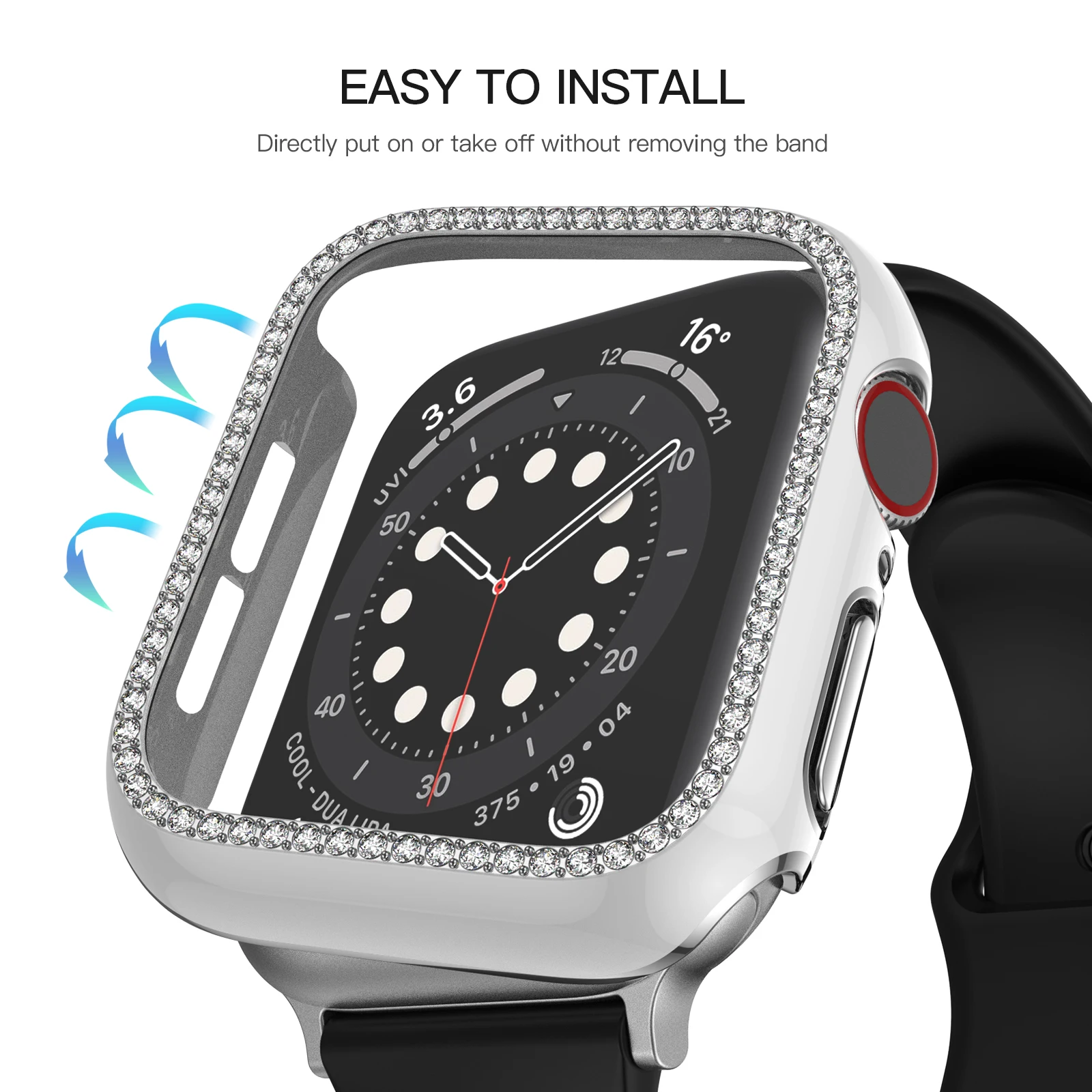 Калъф за часа на Apple watch case 45 мм 41 мм 44 мм 42 мм 40 мм, 38 мм и Закалена филм + diamond Защитна обвивка за iwatch 8 7 6 5 4 3 SE2