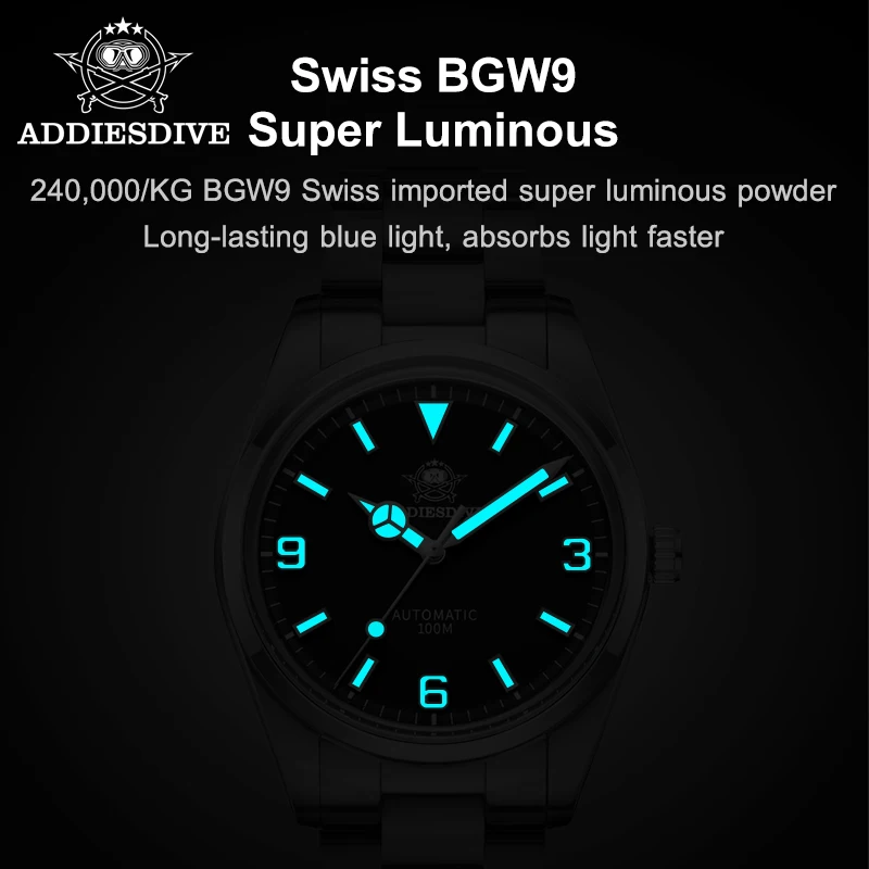 ADDIESDIVE Нов мъжки механичен часовник 10 бара от неръждаема стомана водоустойчив, мъжки ръчен часовник за гмуркане, автоматични часовници2
