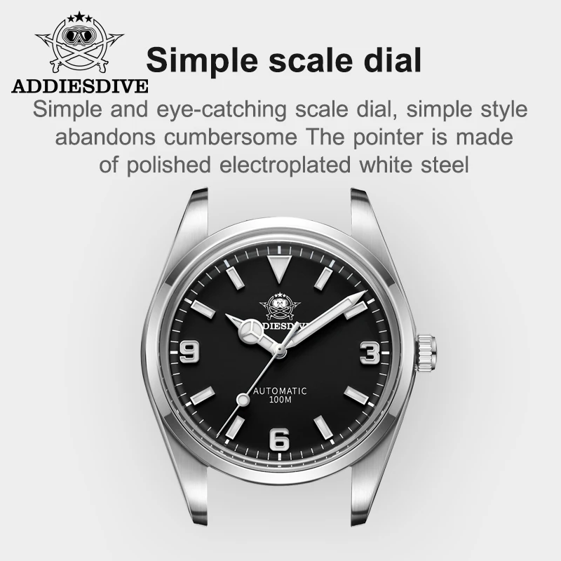 ADDIESDIVE Нов мъжки механичен часовник 10 бара от неръждаема стомана водоустойчив, мъжки ръчен часовник за гмуркане, автоматични часовници4
