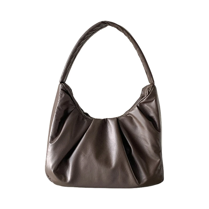 X4FF 2023 новата модерна чанта на рамото за момичета, дамски изкуствена плиссированная чанта за подмишниците, пътна чанта3