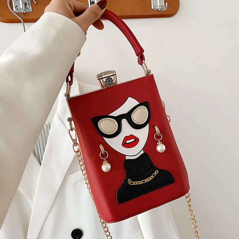 Модни чанти за жени 2023, нова луксозна дизайнерска чанта, висококачествена кожена верижка за партита, индивидуалност, сладка женствена чанта през рамо0