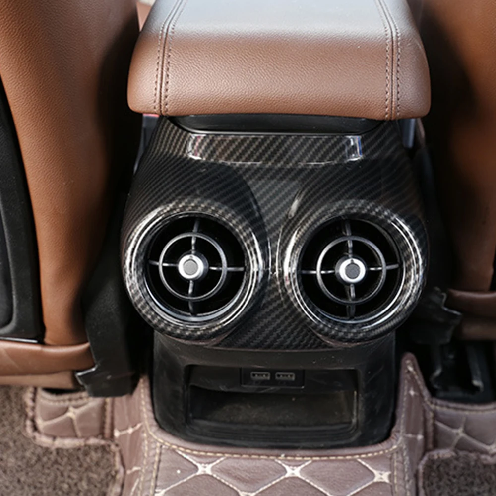 Авто климатик, изработени от въглеродни влакна, тампон на задния контакт, рамка стикер, аксесоари за автотюнинга за Alfa Romeo Stelvio 2017-20202
