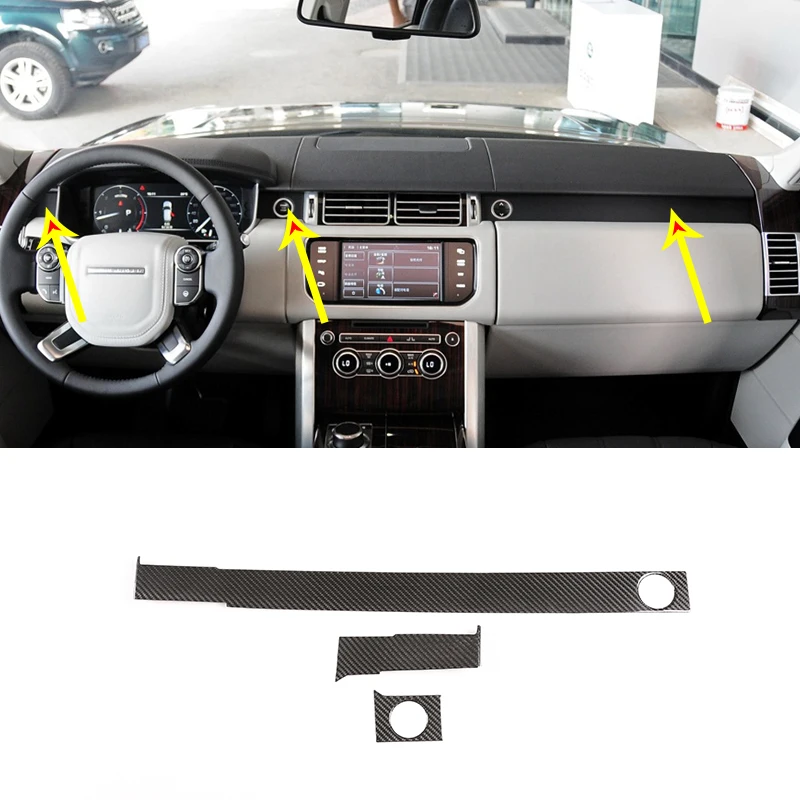 Автоматично централно управление на Декоративна ивица Защитно фолио от истинско въглеродни влакна за Range Rover Sport 2014-2020 RHD автомобилни аксесоари0