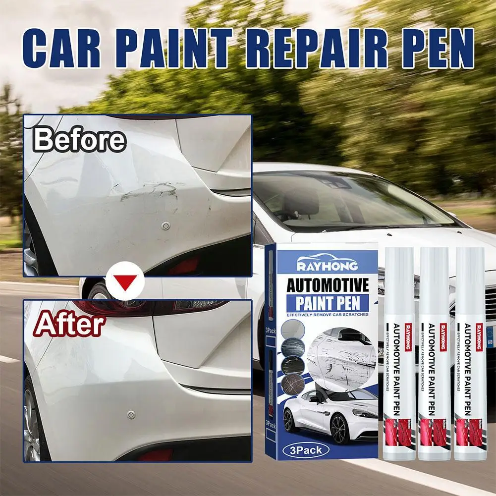 Дръжка за боядисване на автомобила, дръжка за ремонт на надраскване, водоустойчив писалка за премахване на драскотини, черна /бяла O3U71
