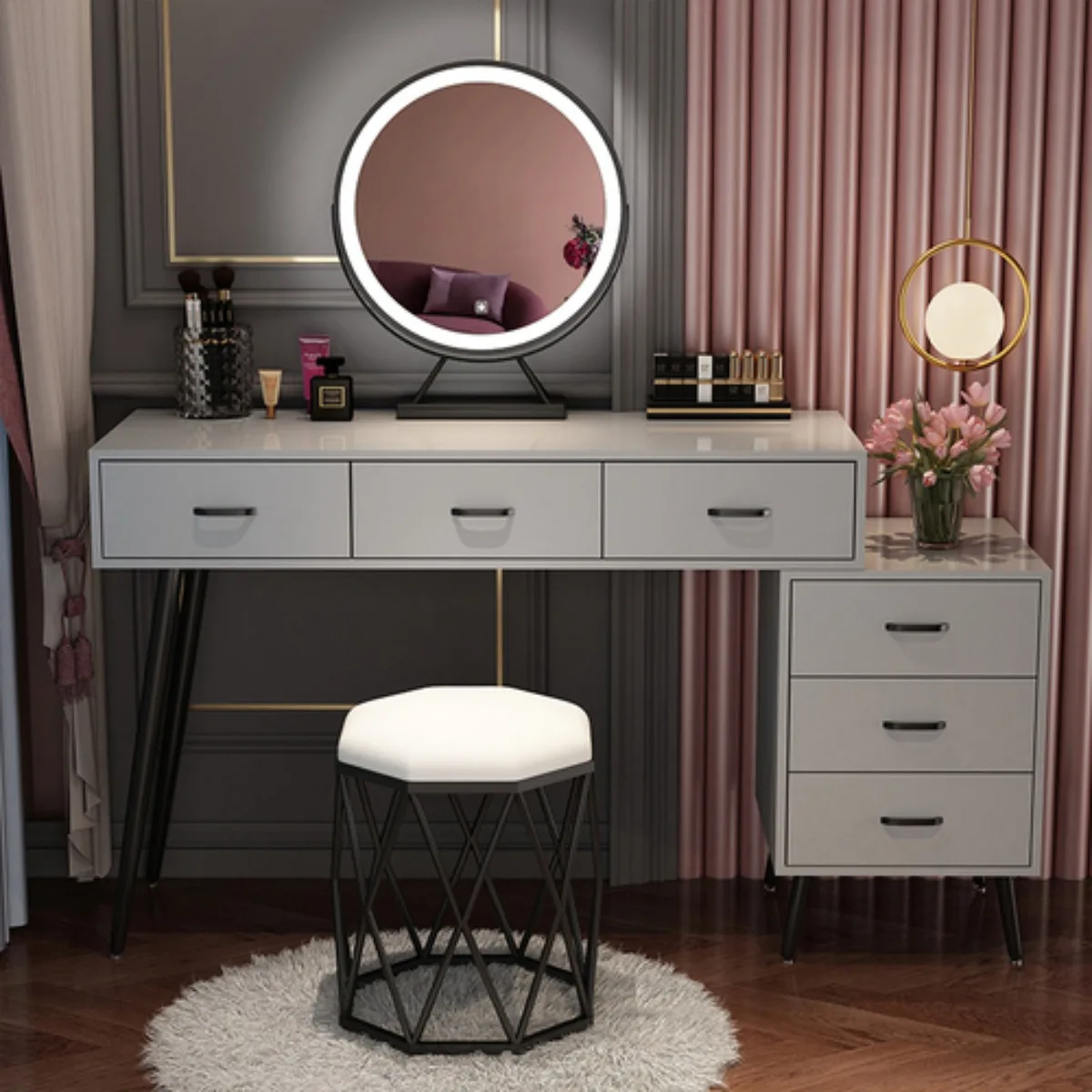 Тоалетка с огледало, мебели за спални, модерни и луксозни скринове за дома, Nordic Ins, гардероб, стол, украса Penteadeiras0