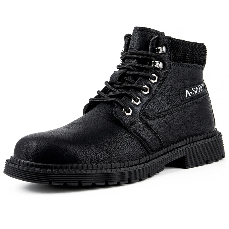 Мъжки зимни обувки, кожени обувки, мъжки работни обувки, обувки със стоманени пръсти, проколотая защитни обувки за мъже, обувки, безопасна работна обувки2