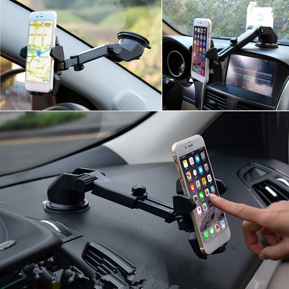 Кола за телефон с вендузата, въртящи се на 360 градуса, гъвкава поставка за мобилен телефон за iPhone Samsung Xiaomi, битумен титуляр за телефона в колата5