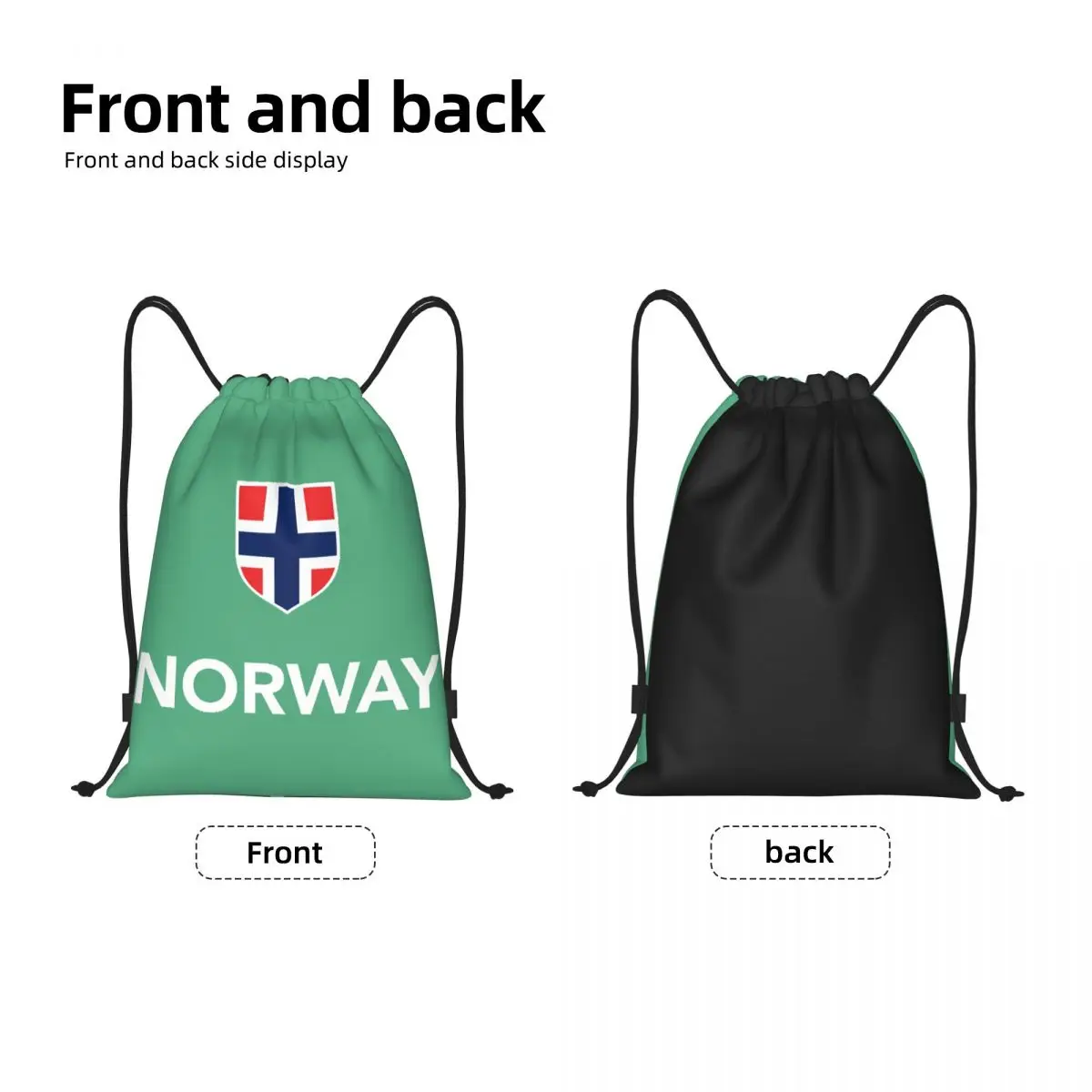 Норвежки флаг, раница на съвсем малък, женски мъжки раница за фитнес, сгъваема чанта за пазаруване с норвежки флаг, чанта1