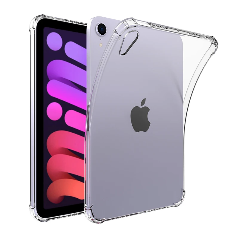 Прозрачен силиконов калъф за iPad Mini 6, устойчив на удари ултра тънък прозрачен калъф за Apple 2021 Mini 6, калъф Funda0