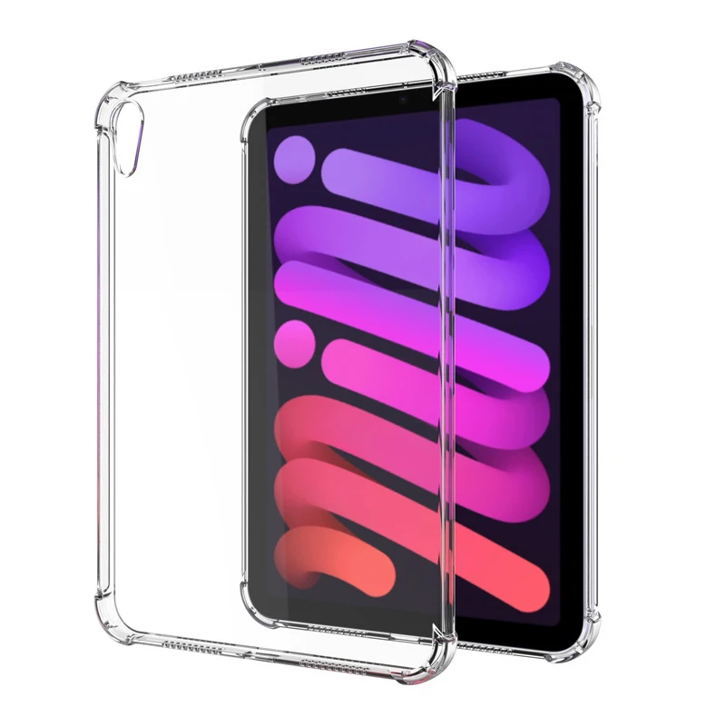 Прозрачен силиконов калъф за iPad Mini 6, устойчив на удари ултра тънък прозрачен калъф за Apple 2021 Mini 6, калъф Funda2
