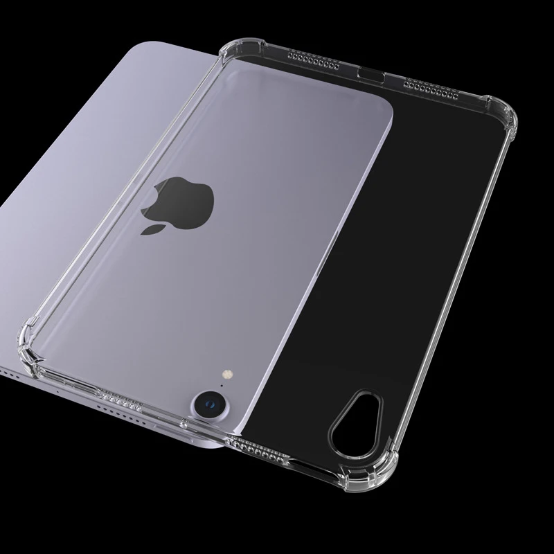 Прозрачен силиконов калъф за iPad Mini 6, устойчив на удари ултра тънък прозрачен калъф за Apple 2021 Mini 6, калъф Funda3