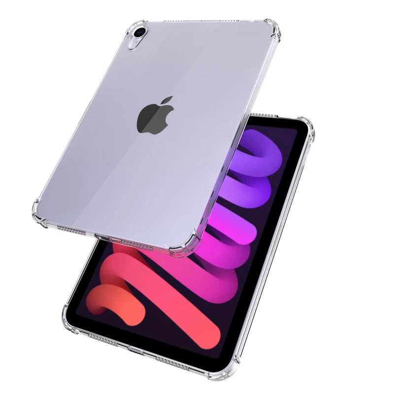 Прозрачен силиконов калъф за iPad Mini 6, устойчив на удари ултра тънък прозрачен калъф за Apple 2021 Mini 6, калъф Funda4