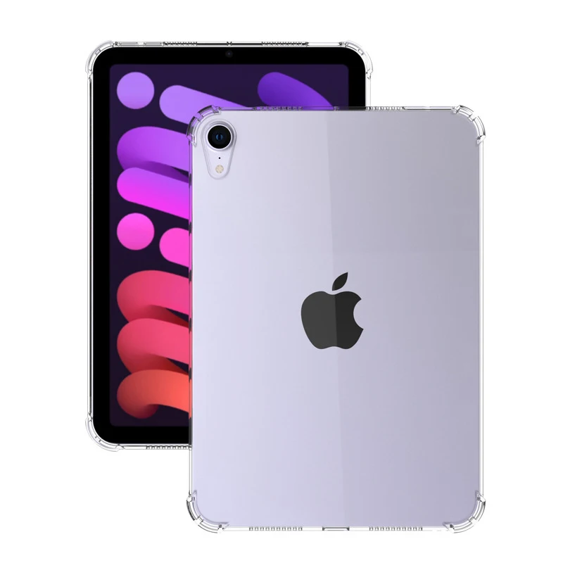 Прозрачен силиконов калъф за iPad Mini 6, устойчив на удари ултра тънък прозрачен калъф за Apple 2021 Mini 6, калъф Funda5