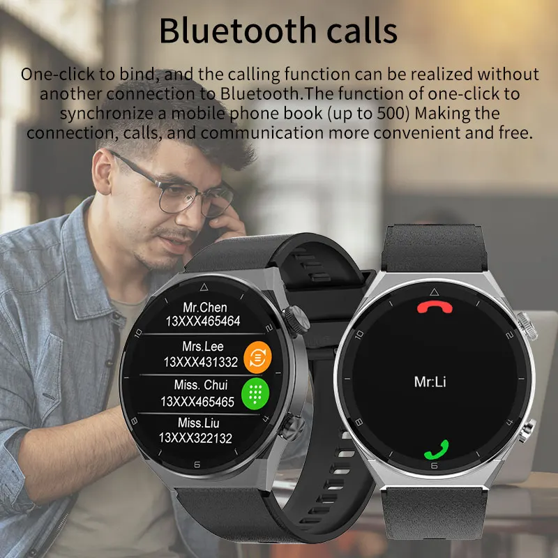 LIGE NFC 412*412 Смарт Часовник с HD Екран, Мъжки Умни Часовници, Безжично Зарядно Устройство, Бизнес Часовници, Нови Bluetooth Часовници за Android и IOS3