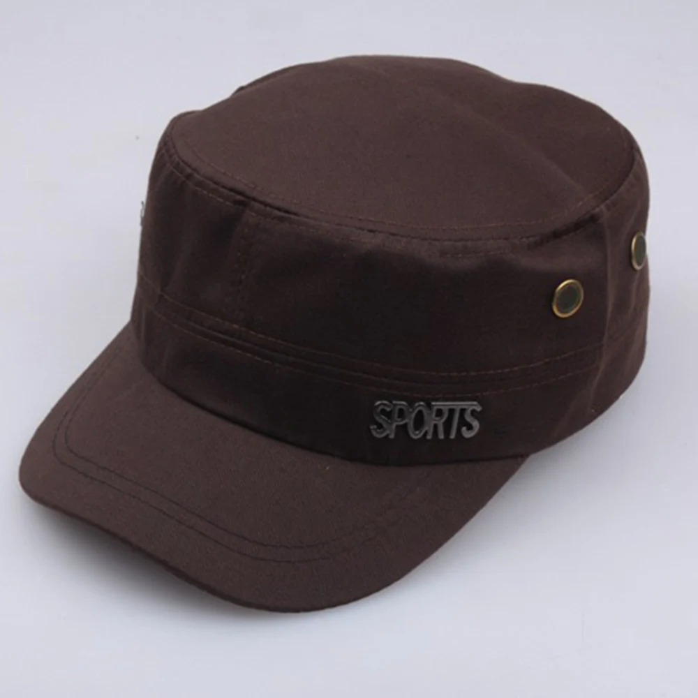 Регулируема военна шапка, мъжки и дамски бейзболна шапка, пролетно-лятна солнцезащитная шапка, плоска шапка за риболов, однотонная шапка с катарама отзад2