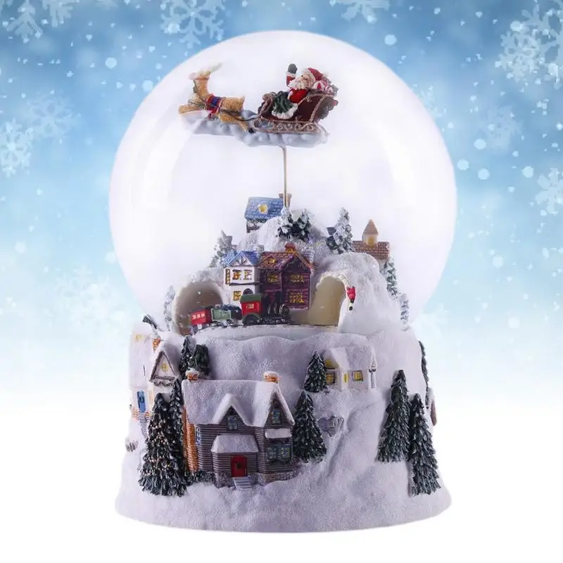 Коледен сняг къща, кристална топка, музикална ковчег, въртяща се лампа, 4-в-1, мултифункционален кристален глобус, коледен подарък2