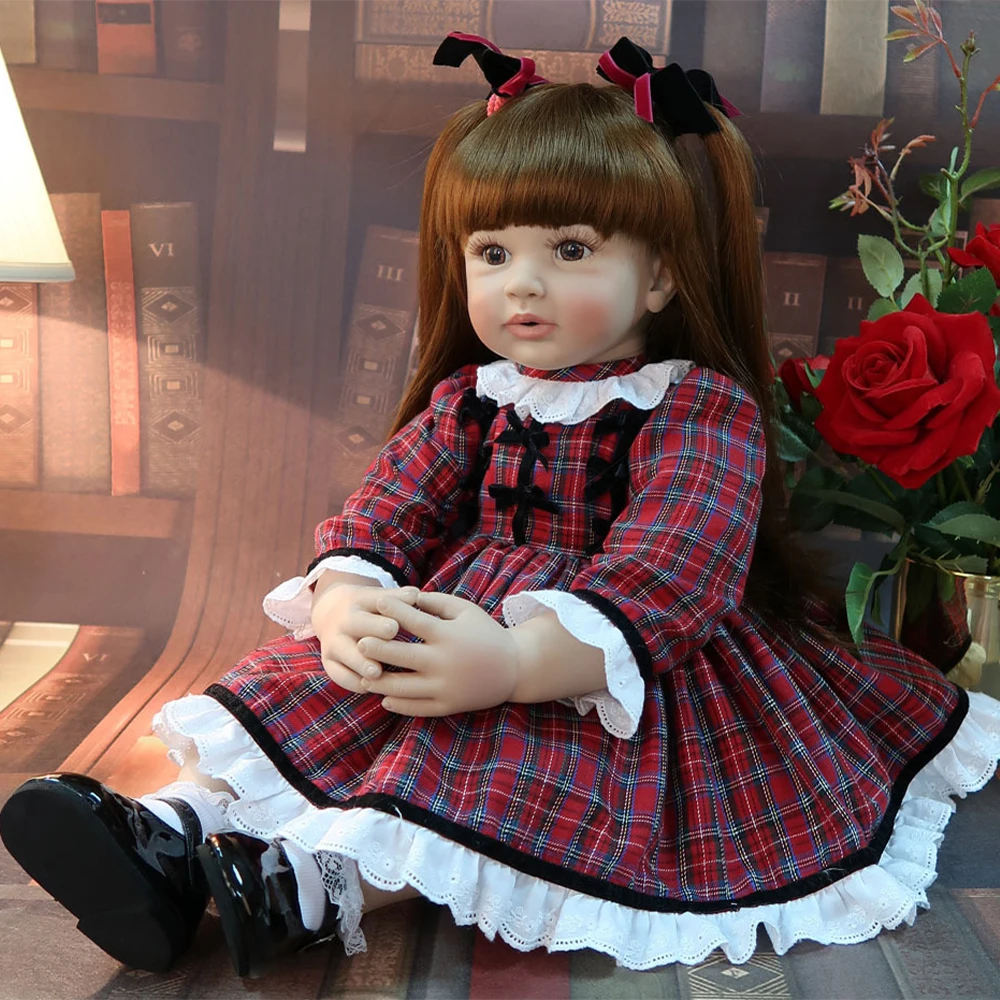 55 см оригиналната възстановената Реалистична кукла за момичета-блондинки, вече готов 3d оцветени комплект с плат играчки за мама и деца, най-добрият подарък за рожден ден0