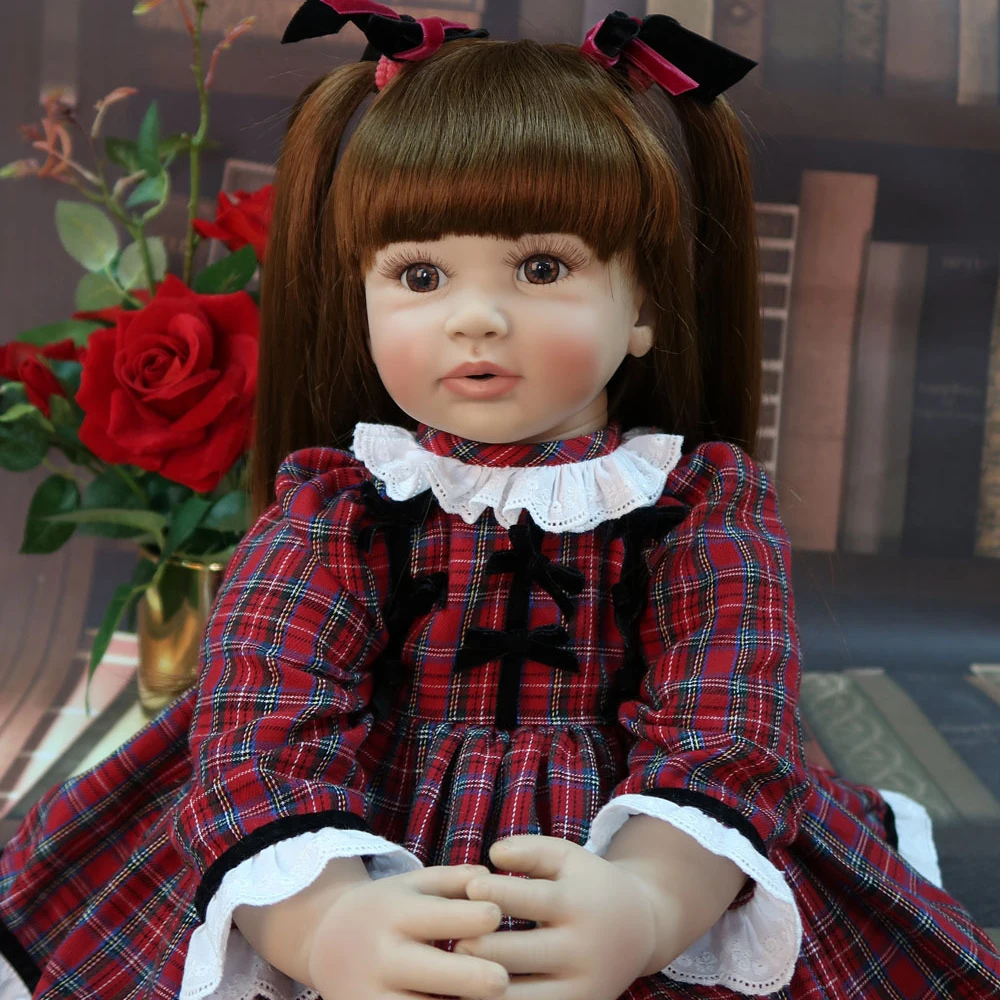 55 см оригиналната възстановената Реалистична кукла за момичета-блондинки, вече готов 3d оцветени комплект с плат играчки за мама и деца, най-добрият подарък за рожден ден4