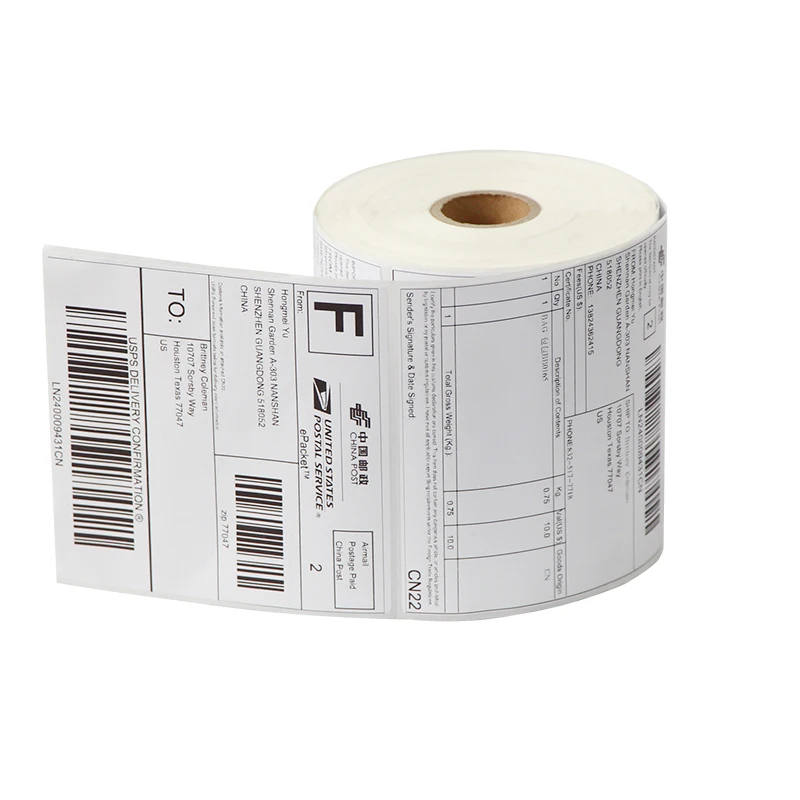 Адресни самозалепващи етикети етикети 100*100 мм * 500 листа термобумаги за залепване на етикети на едро на по-добра цена0