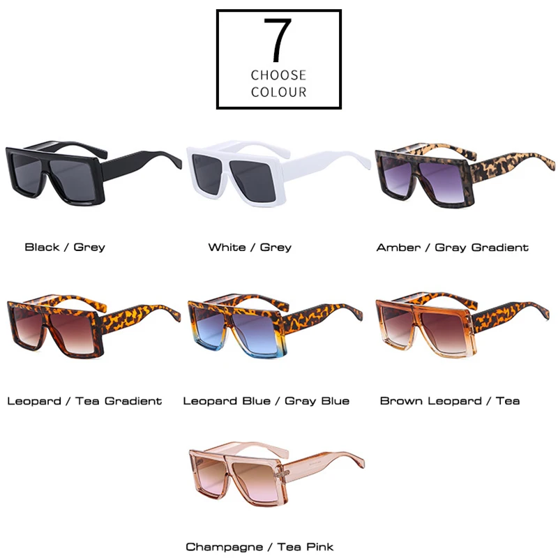 SO & EI Модни извънгабаритни квадратни дамски слънчеви очила ретро сиви супени градиентные нюанси UV400 мъжки тенденция леопардовые слънчеви очила3