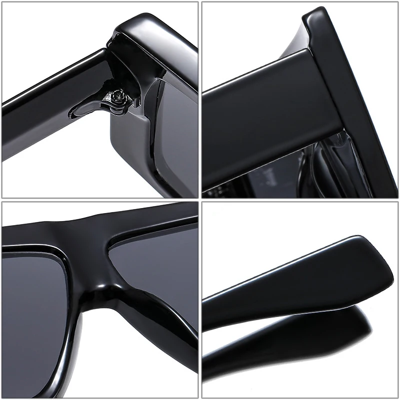 SO & EI Модни извънгабаритни квадратни дамски слънчеви очила ретро сиви супени градиентные нюанси UV400 мъжки тенденция леопардовые слънчеви очила5
