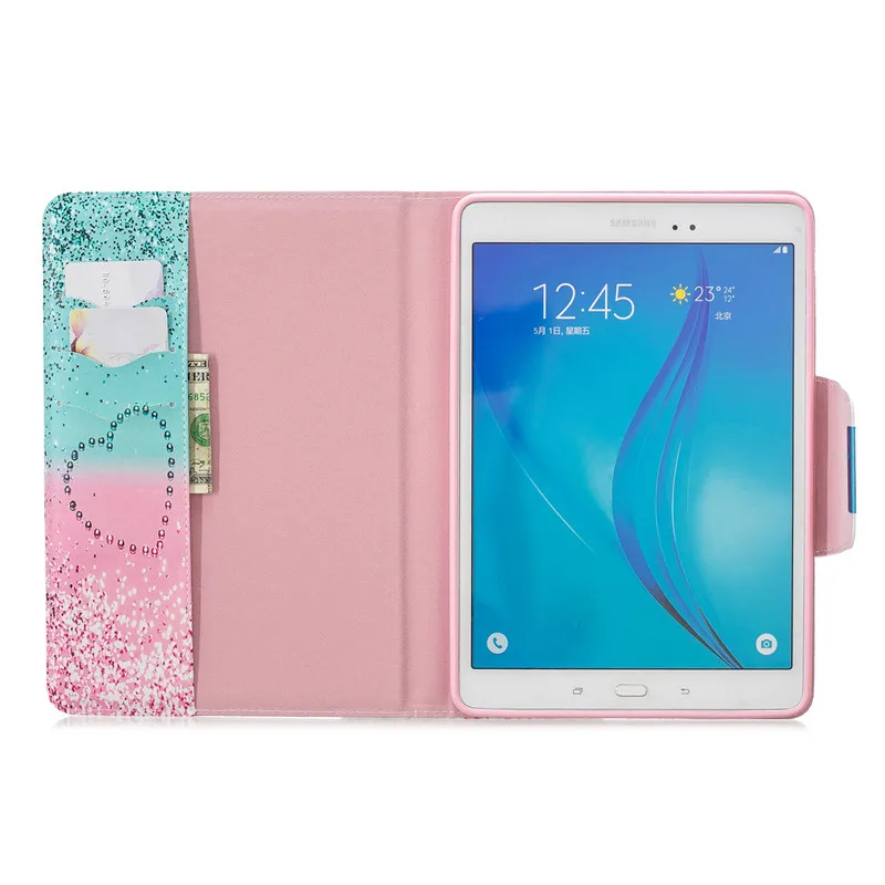 За Samsung Galaxy Tab A 9,7 на Корпуса Калъф Модна Чанта-портфейл със сгъваща се стойка За Samsung Galaxy Tab A SM-T550 T555 Калъф за таблет + Дръжка3