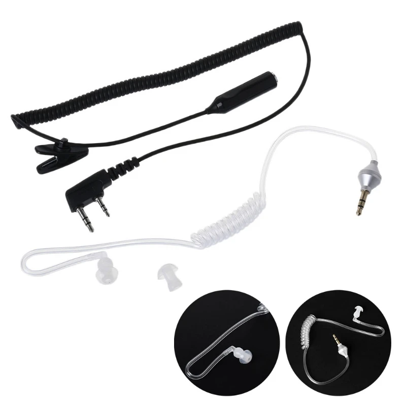 2-за контакт микрофон слушалки ПР с въздушна акустична тръба 3.5 мм за слушалки Baofeng UV-5R 888s1