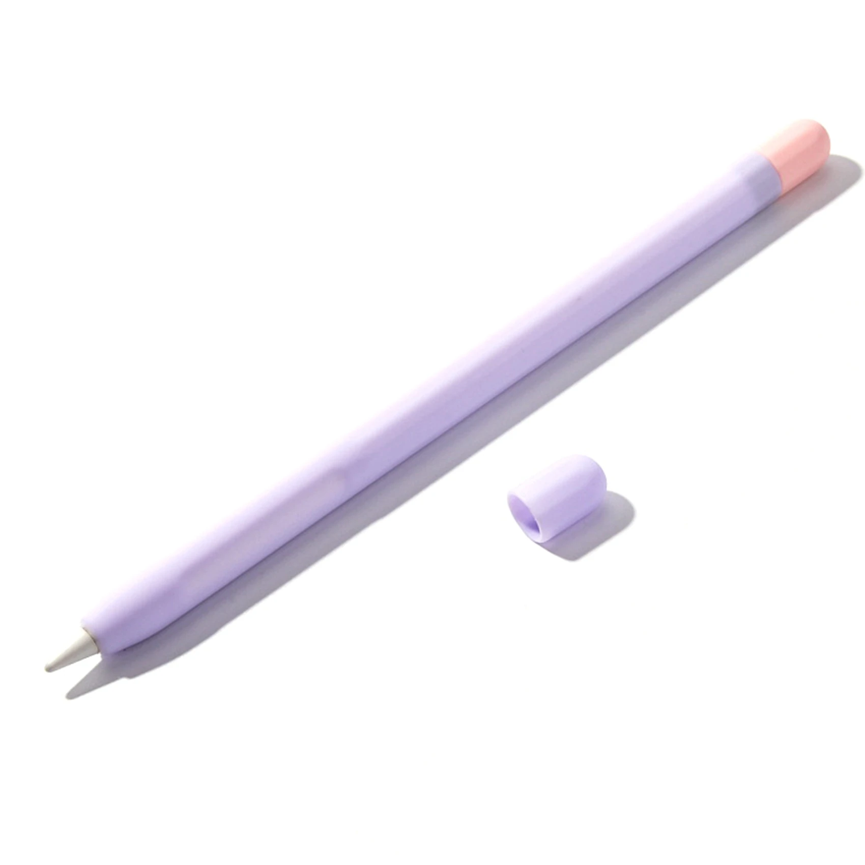 За Apple Молив калъф за писалка 1-то поколение силиконов калъф за моливи с двойно заклинание, джоб за стилус, защитен калъф, лилаво1