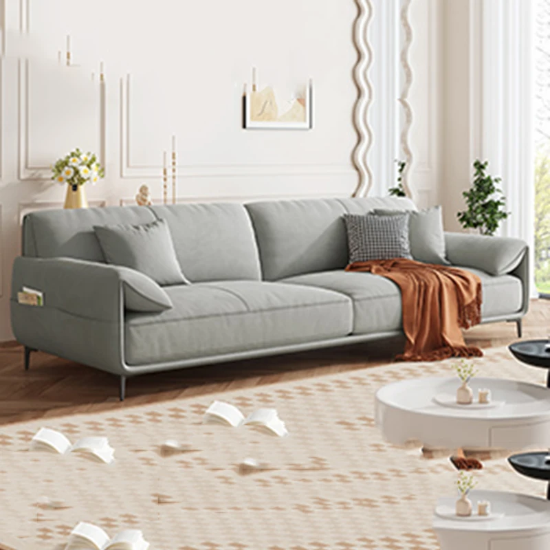 Минималистичен дълъг скандинавски диван за дневна в бял цвят. Секционни маса за хранене, детски диван с възможност за сгъване на облегалката, диван за сядане, надуваеми мебели за хотел HDH4