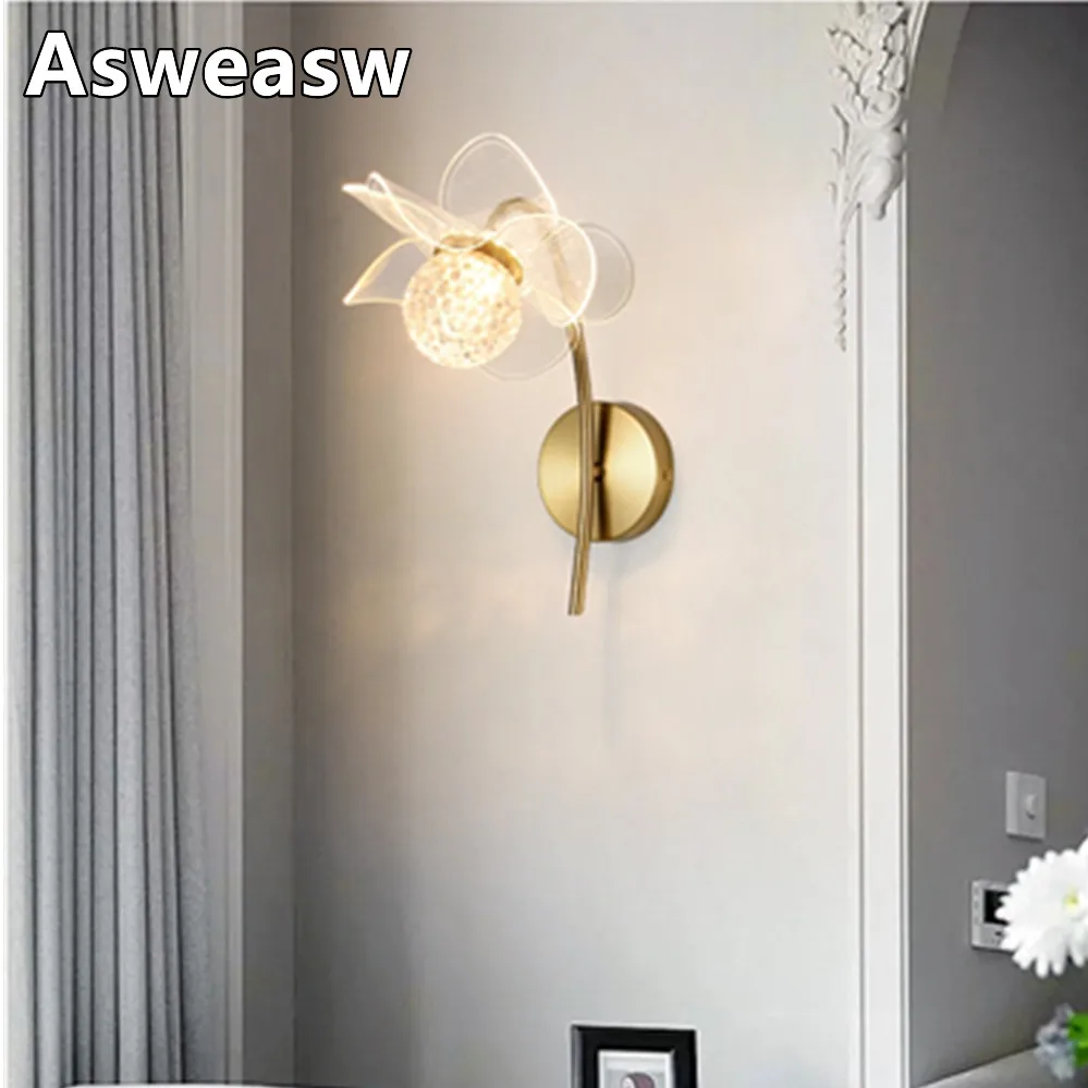 Скандинавски crystal led монтиран на стената лампа за дневна спални, монтиран на стената лампа за коридора, коридор, таванско помещение, нощни лампи, модерен лампа за дома0
