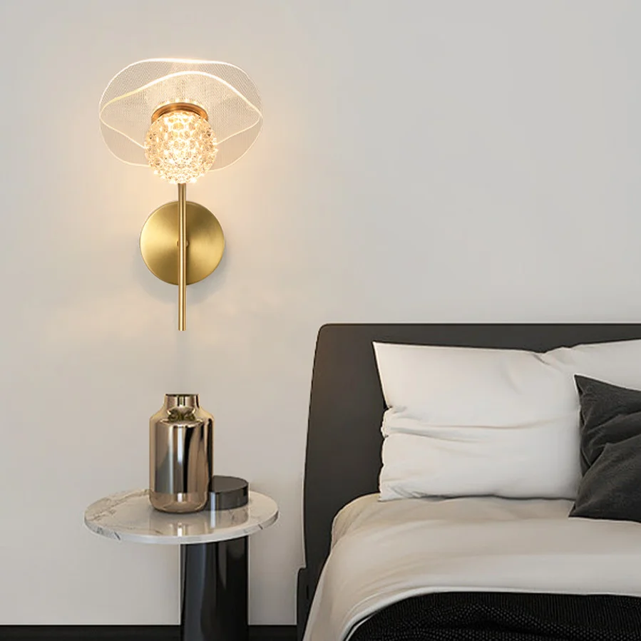 Скандинавски crystal led монтиран на стената лампа за дневна спални, монтиран на стената лампа за коридора, коридор, таванско помещение, нощни лампи, модерен лампа за дома1