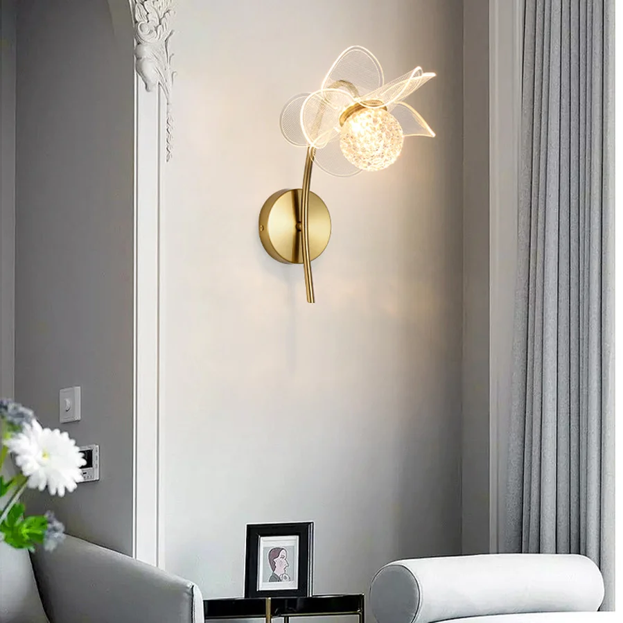 Скандинавски crystal led монтиран на стената лампа за дневна спални, монтиран на стената лампа за коридора, коридор, таванско помещение, нощни лампи, модерен лампа за дома2