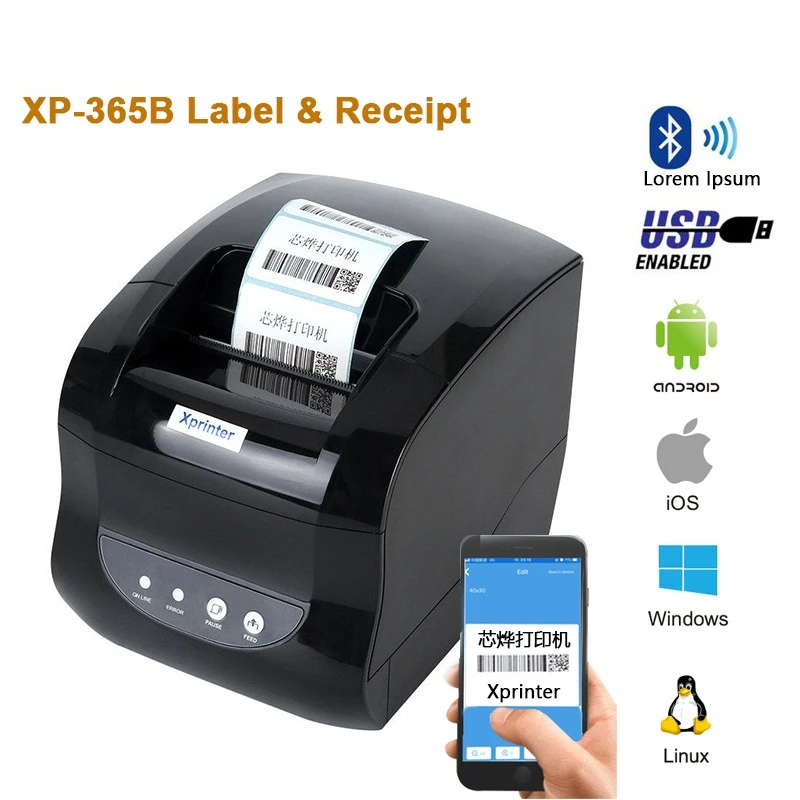 Нова Стартирането на принтера Xprinter XP-365B 80 мм Евтини Термопринтер С Баркод Принтер Цена Стартиране на Термопринтера2