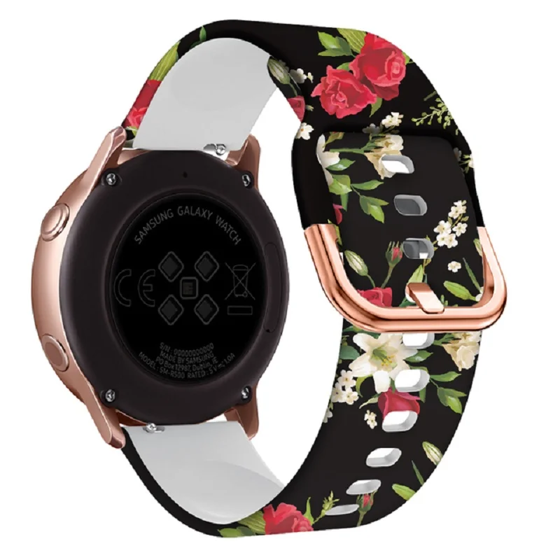 Силиконов каучук с принтом за Samsung Galaxy Watch 4 Класически 42 мм и 46 мм гривна 20 мм гривна за Galaxy Watch4 40 мм 44 мм Correa1