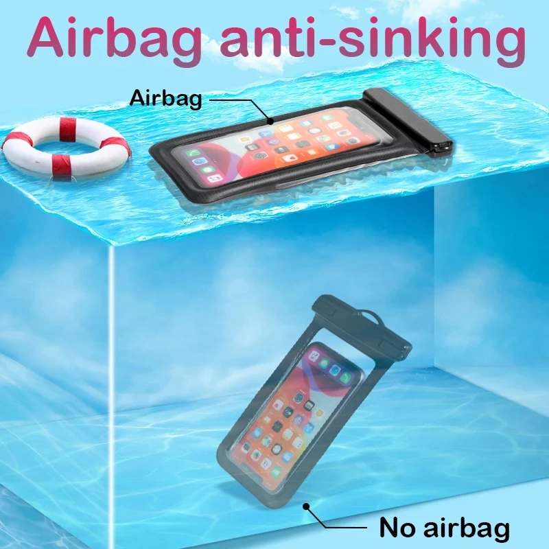 10шт IP68 въздушна възглавница за Водоустойчив калъф за телефон Водоустойчива чанта за плуване калъф за iPhone 13 12 11 14 Pro Max X XS Samsung S22 Huawei, Xiaomi4