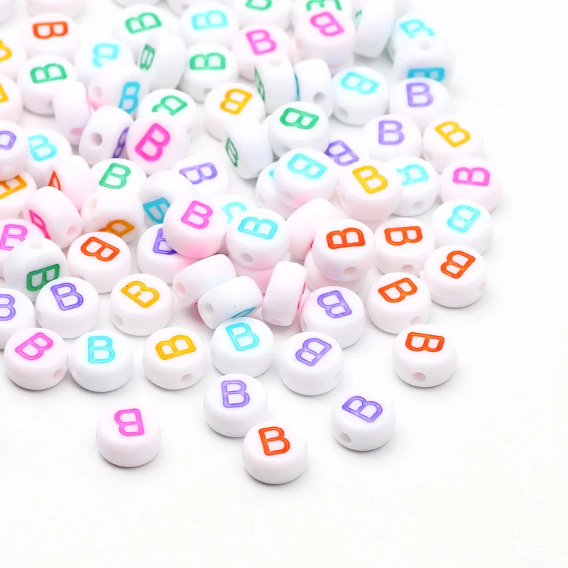 7x4 mm Цветни Кръгли Букви от Азбуката A-Z Акрилни Свободни Мъниста-Разделители за Бижута направи си Сам Гривна Колие Hanmdade Accessorie2