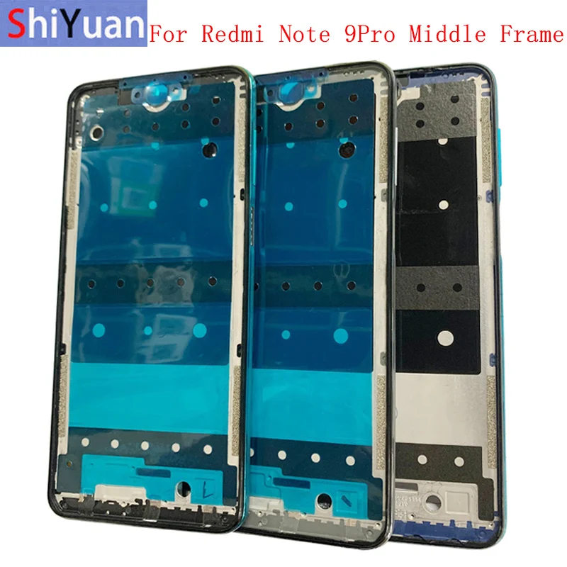 Корпус Средната рамка LCD панел Bezel панел на шасито за телефон Xiaomi Redmi Note 9 9S 9Pro Метална средната рамка0
