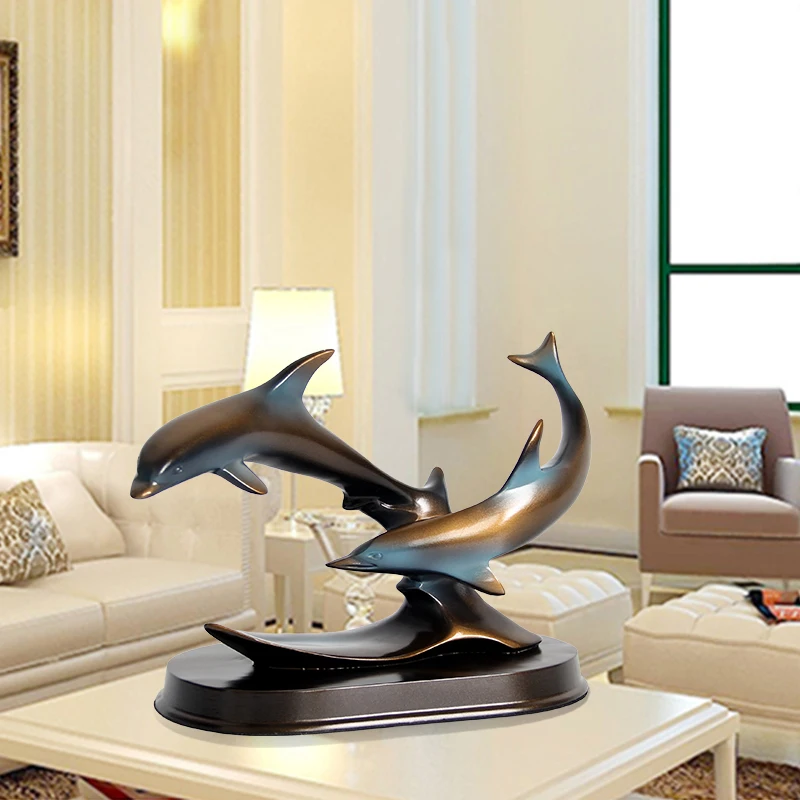 Модерни занаяти с делфини от смола, статуетки за работния плот, декориране на офис, декориране на дома, мебели за хола, произведения на изкуството, сватбени подаръци3
