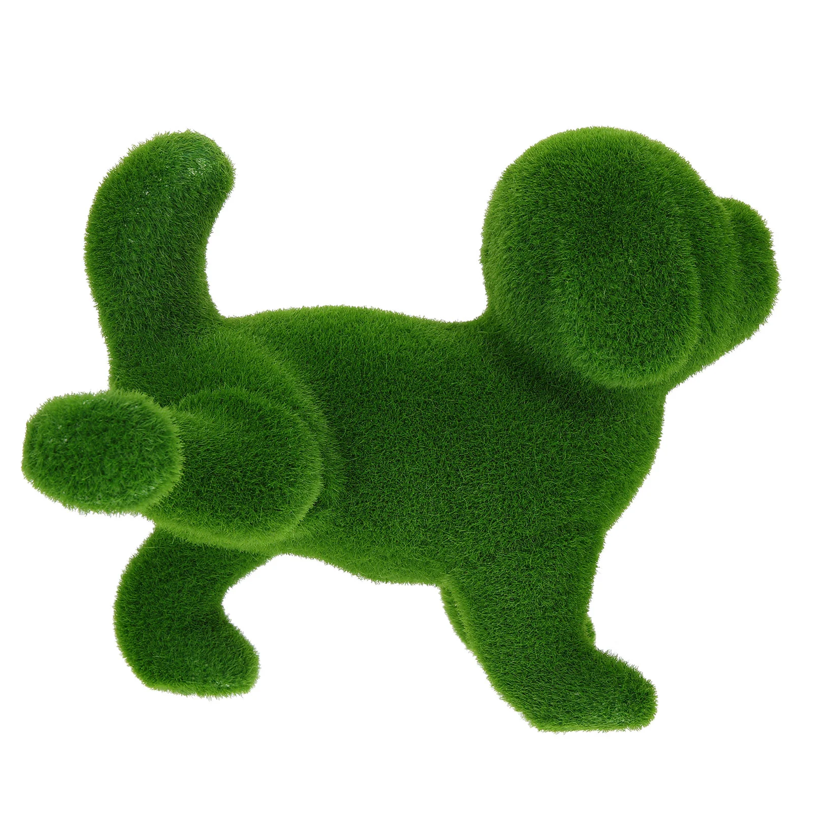 Флокированный кученце Декоративна външна прекрасна градинска фигурка от тревата билки, украшение, Скулптура, Аксесоари, изкуствен0