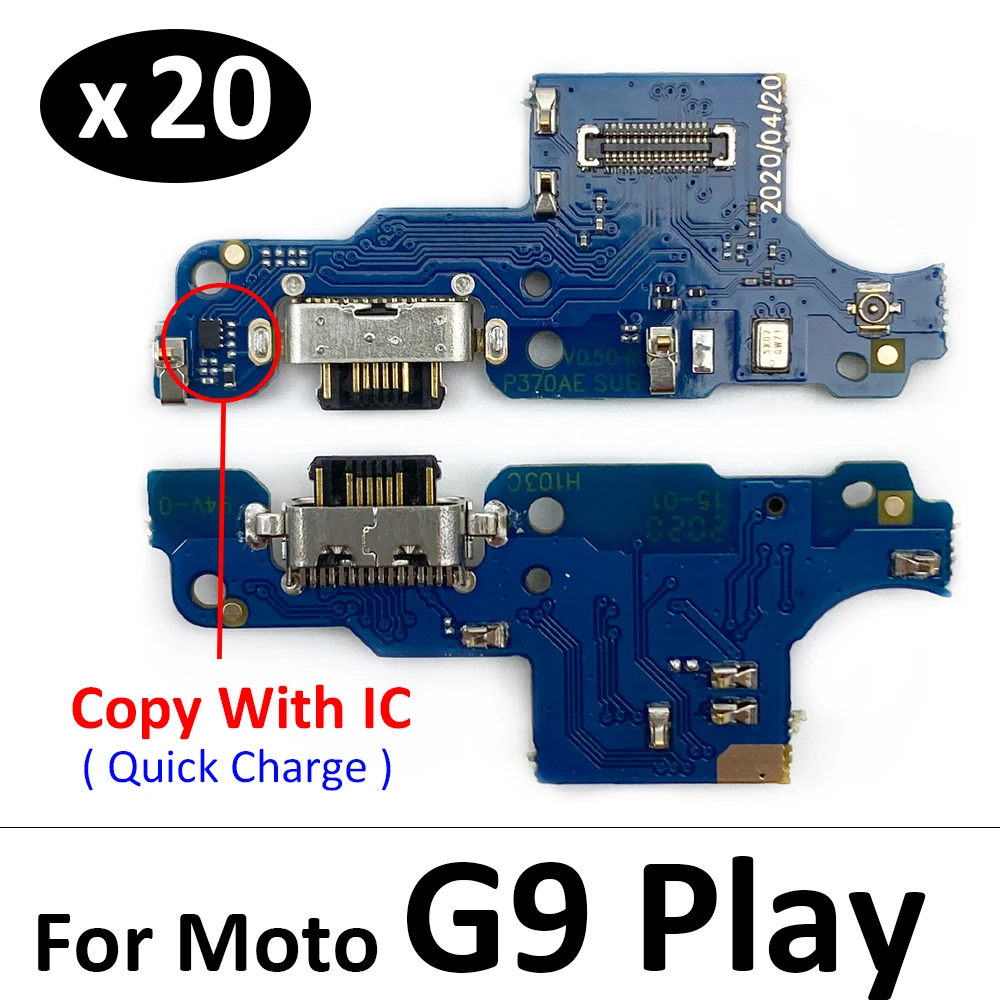 20 бр/лот, USB зарядно устройство, зарядно устройство, порт за зареждане, гъвкав кабел с микрофон за Motorola Moto G9/G9 Play0