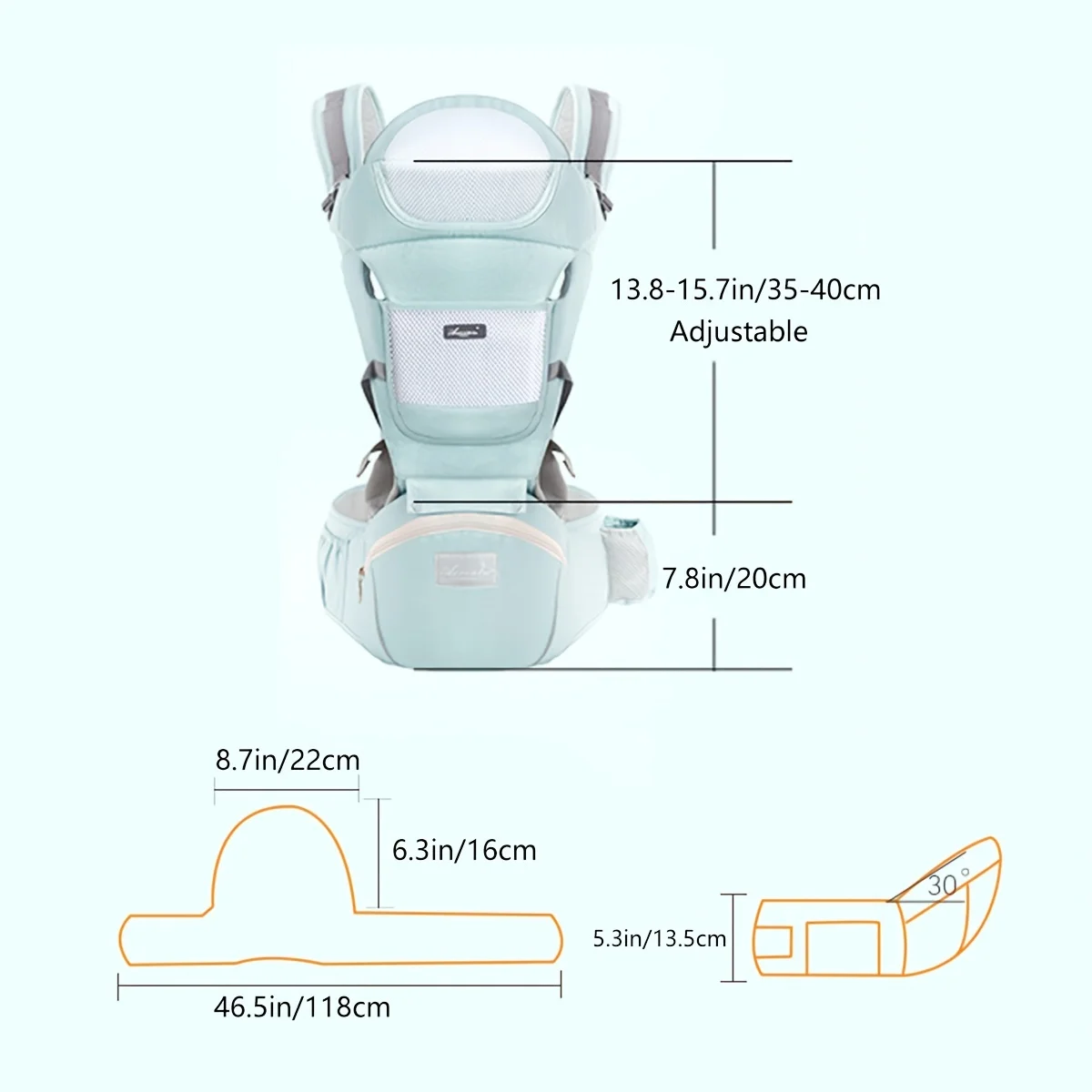 Детска переноска от висококачествен чист памук - удобно носене на вашето бебе 0-36 месеца!3