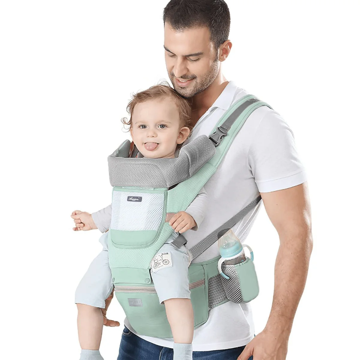 Детска переноска от висококачествен чист памук - удобно носене на вашето бебе 0-36 месеца!4