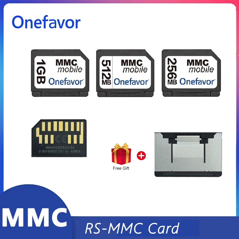 Карта Onefavor RS MMC 13pin двухрядная 128 MB 256 MB 512 MB 1 GB 2 GB Мултимедийна карта RS-MMC MMC Карта памет0